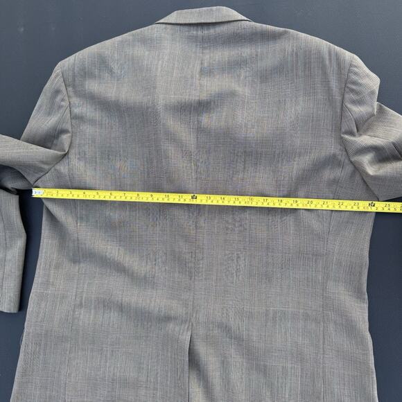 Lands End Mens Size 46L Multicolored Plaid wool Suit Jacket Sport Coat Blazer - Picture 13 of 16